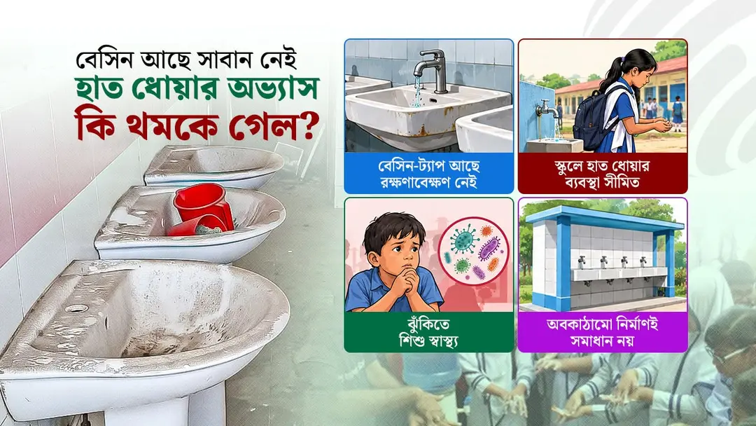 হাত ধোয়ার স্টেশন উধাও, হাসপাতালের ওয়াশরুমে বাড়ছে স্বাস্থ্যঝুঁকি